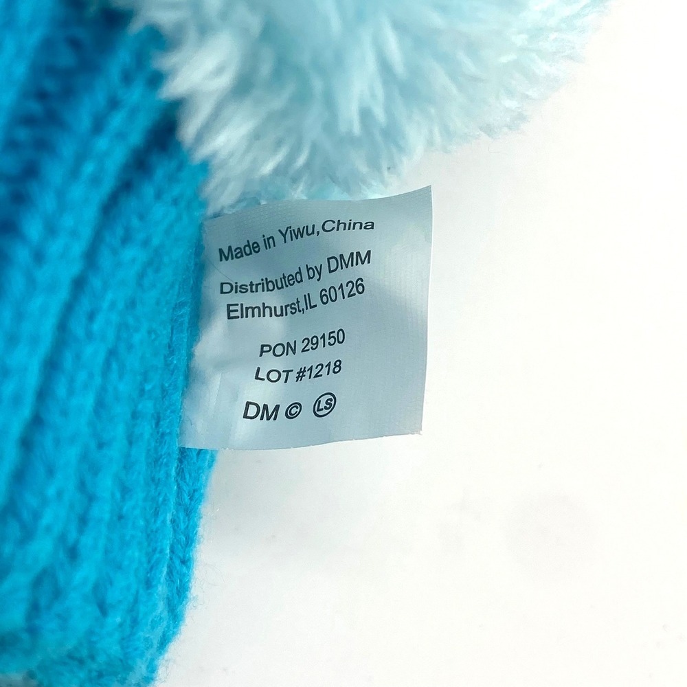 Britt's Knits Bitties Plush Lined Knit Hat Pom Pom Rainbow Blue Purple NEW WTags - Picture 4 of 4